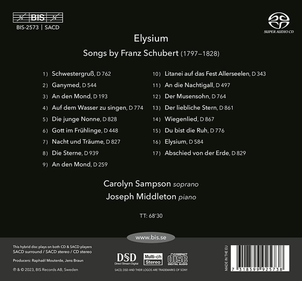 Carolyn Sampson 캐롤린 심슨 슈베르트 가곡 모음집 (Elysium - A Schubert Recital)