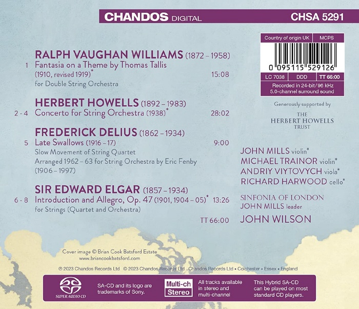 John Wilson 본 윌리엄스: 탈리스 주제에 의한 환상곡 / 엘가: 서주와 알레그로 외 (Vaughan Williams, Howells, Delius & Elgar - Music For Strings)