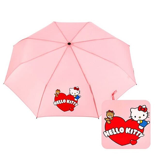 [산리오] 산리오 캐릭터즈 55 하트 3단 우산 헬로키티
