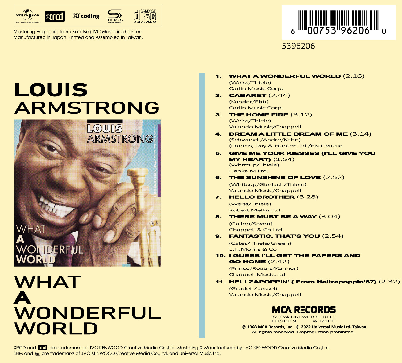 Louis Armstrong (루이 암스트롱) - What a Wonderful World