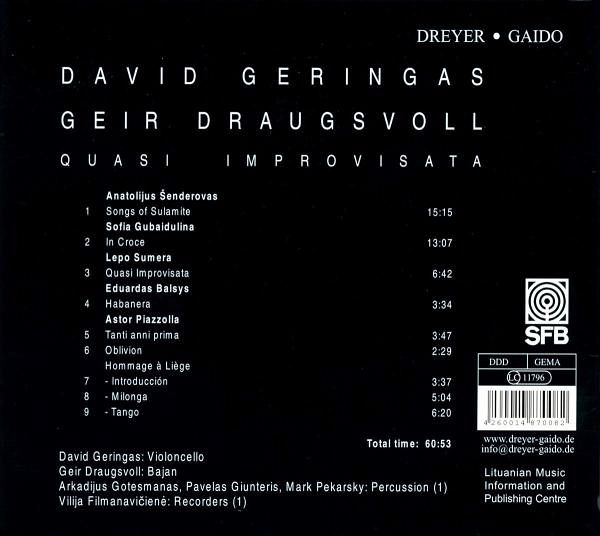 David Geringas / Geir Draugsvoll 콰지 임프로비자타 - 첼로와 아코디언 듀오 연주집 (Quasi Improvisata)