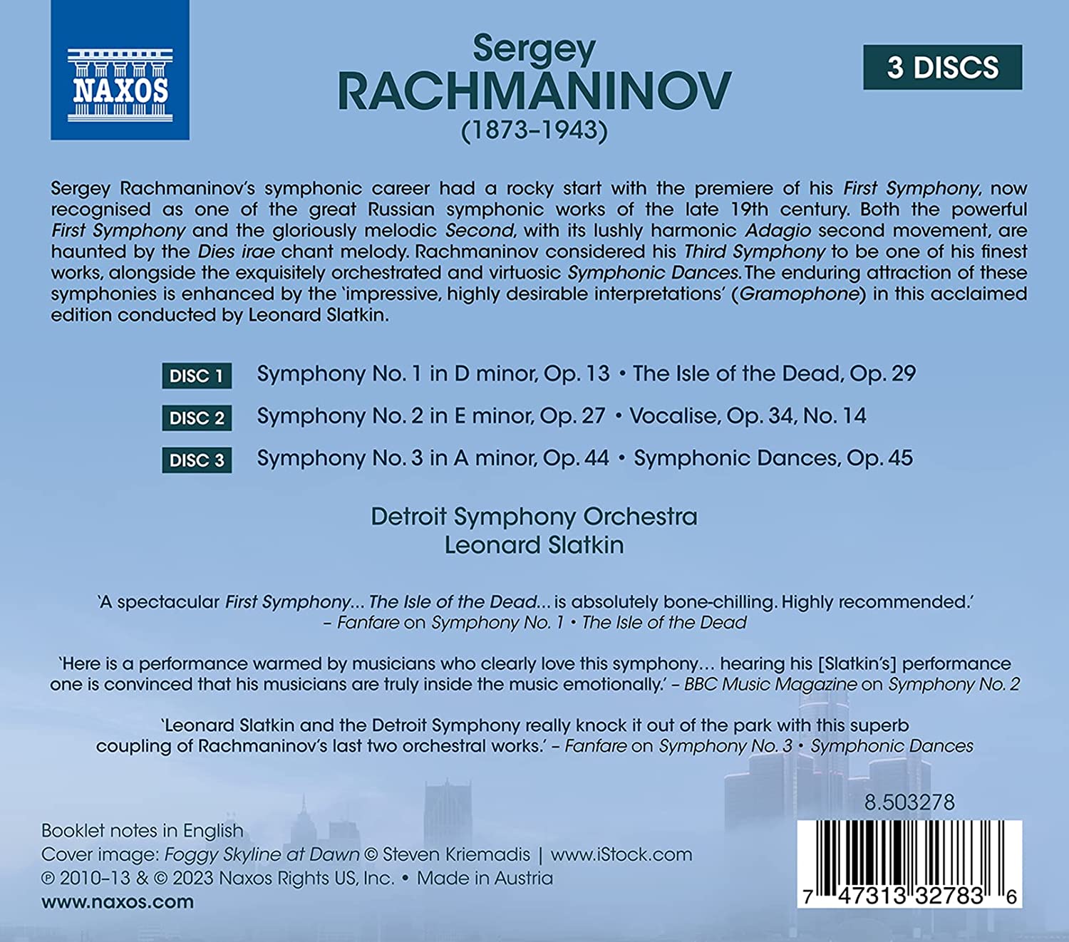 Leonard Slatkin 라흐마니노프: 교향곡 작품 전집 (Rachmaninov: Complete Symphonies, Isle of the Dead & Symphonic Dances)