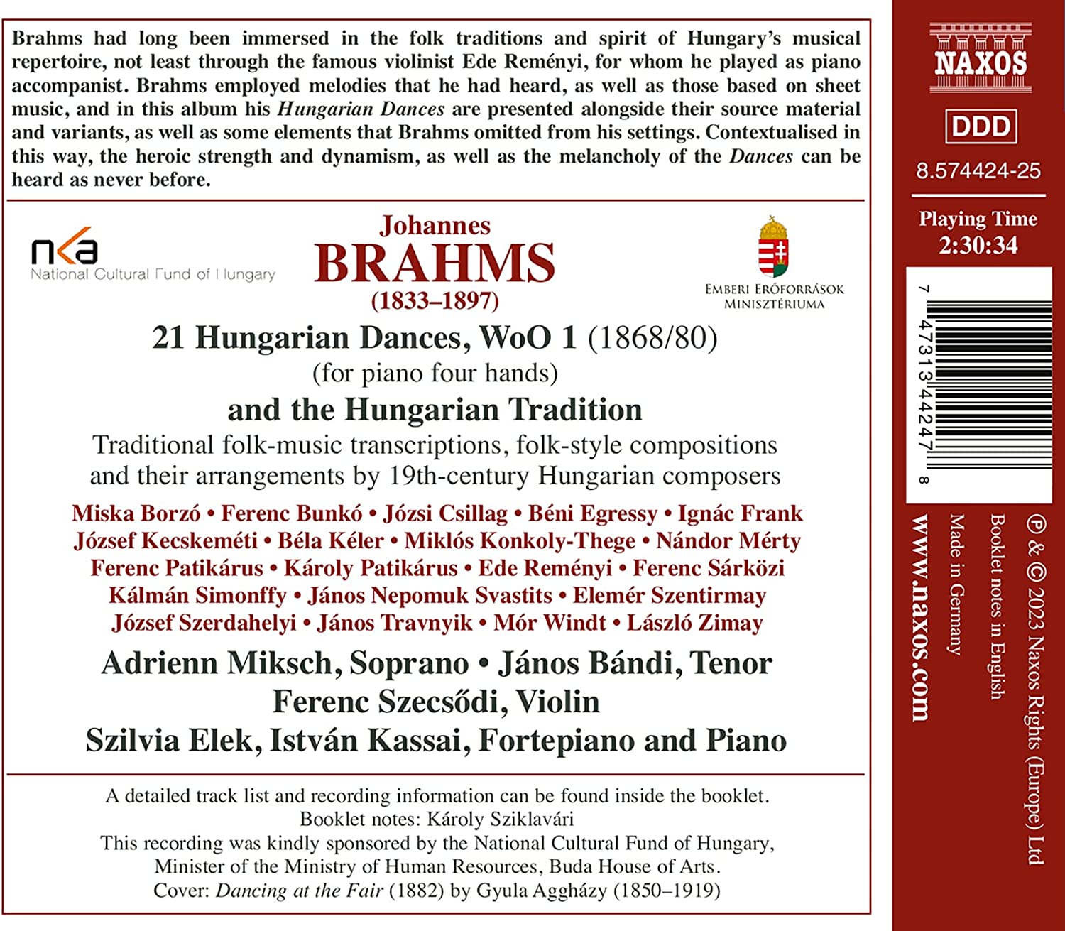 브람스: 헝가리 무곡, 헝가리 작곡가들의 민속 음악 관련 작품집 (Johannes Brahms: Hungarian Dances and the Hungarian Tradition)