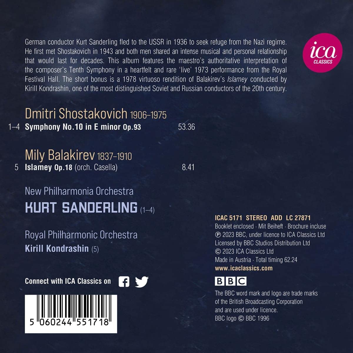 Kurt Sanderling 쇼스타코비치: 교향곡 10번 / 발라키레프: 이슬라메이 (Shostakovich: Symphony No.10)