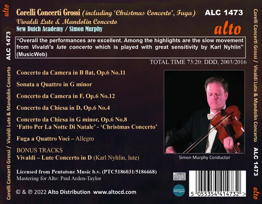 Simon Murphy 코렐리: 합주 협주곡 / 비발디: 류트와 만돌린을 위한 협주곡 (Corelli: Concerti Grossi)