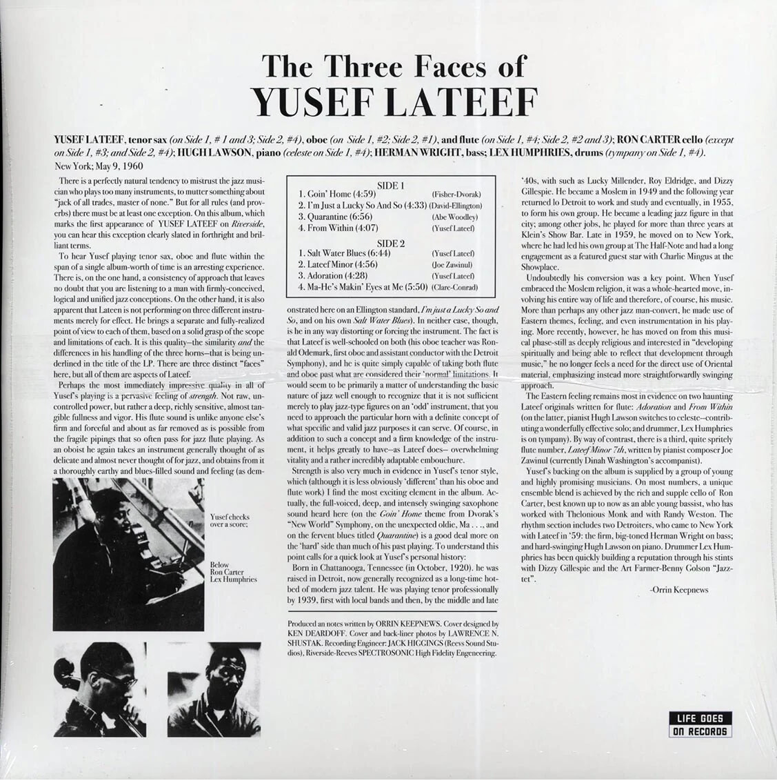 Yusef Lateef (유세프 라티프) - The Three Faces Of Yusef Lateef [LP] 