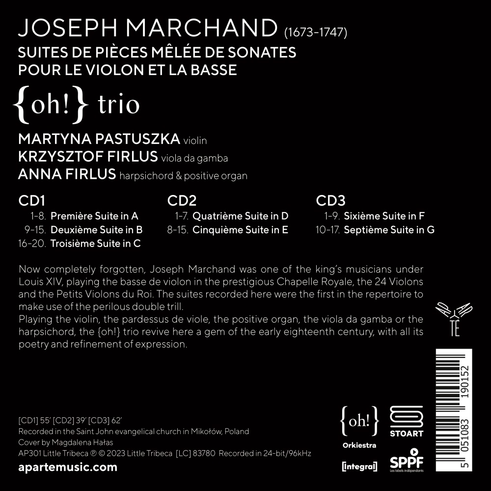 Oh! Trio 조제프 마르샹: 바이올린과 통주저음을 위한 소나타를 포함한 모음곡 (Joseph Marchand: Suites)