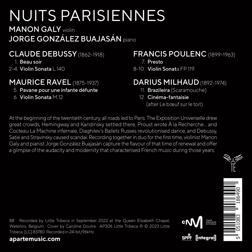 Manon Galy / Jorge Gonzalez Buajasan 파리의 밤 - 프랑스 작곡가들의 작품과 편곡 작품집 (Nuits Parisiennes)