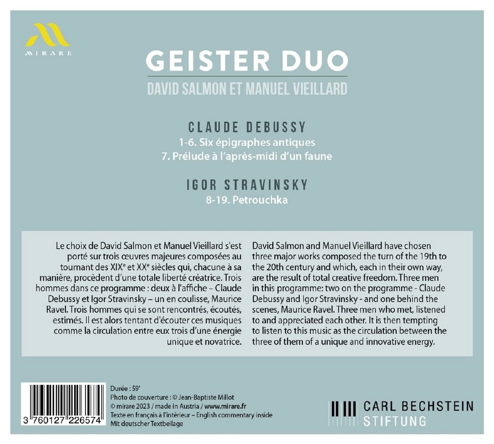 Geister Duo 드뷔시: 6개의 고대 비문, 목신의 오후 전주곡 / 스트라빈스키: 페트루슈카 (Debussy / Stravinsky : Piano a Quatre Mains)