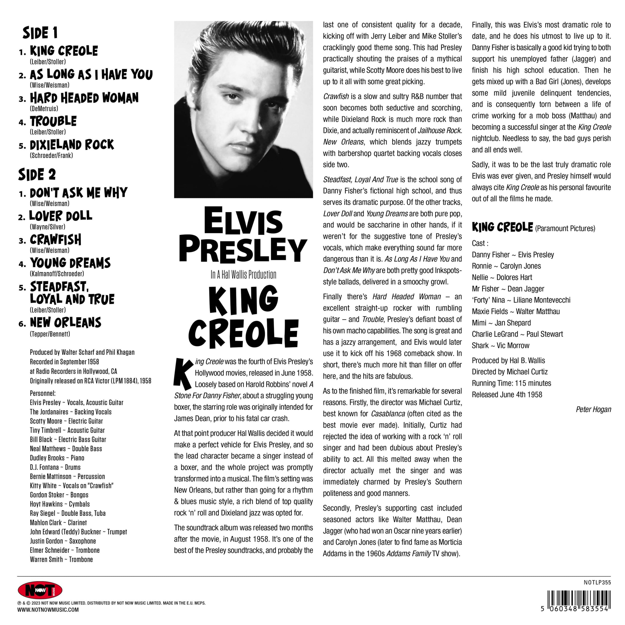 Elvis Presley (엘비스 프레슬리) - King Creole OST [투명 컬러 LP]