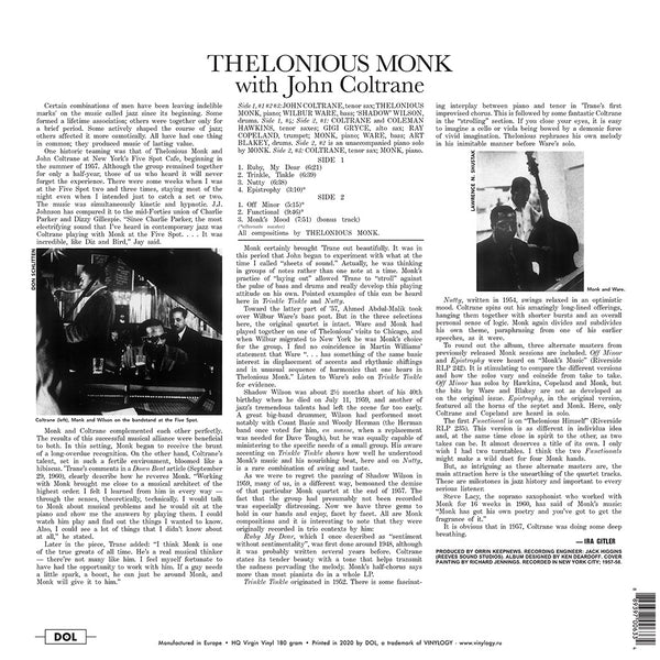 Thelonious Monk (델로니어스 몽크) - With John Coltrane [와인 컬러 LP] 