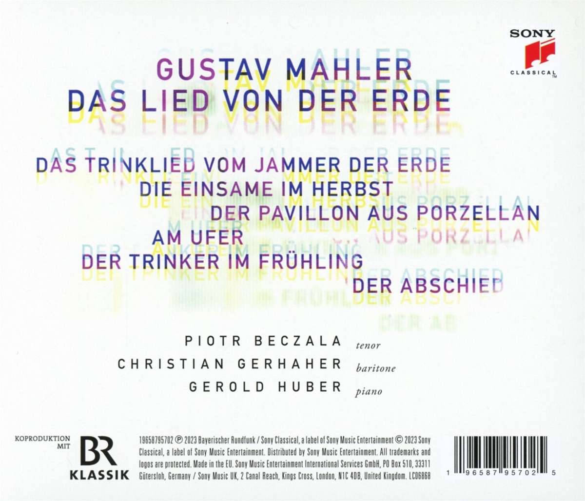 Christian Gerhaher / Piotr Beczala 말러: 대지의 노래 [피아노 반주반] (Mahler: Das Lied Von Der Erde)