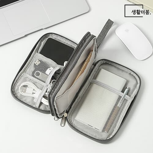 생활더봄 USB 케이블 멀티 디지털 방수 스마트폰 하드케이스 파우치