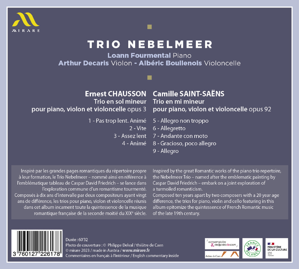 Trio Nebelmeer 쇼숑: 피아노 트리오 Op.3 / 생상스: 피아노 트리오 2번 (Chausson / Saint-Saens: Piano Trios)