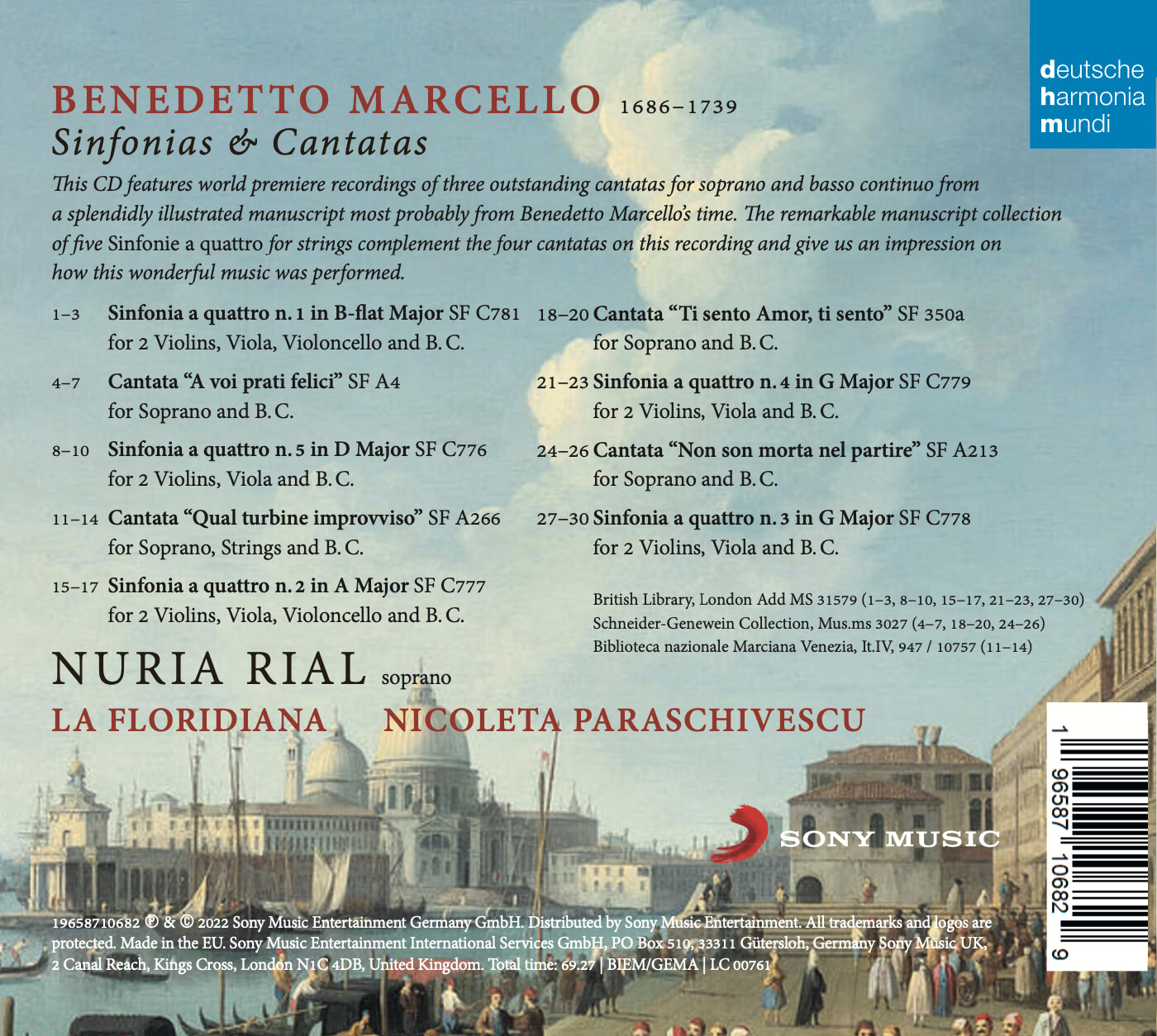 Nuria Rial 베네데토 마르첼로: 신포니아 & 칸타타 (Benedetto Marcello: Sinfonias & Cantatas)