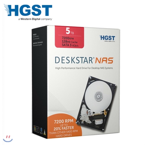 HGST DESKSTAR NAS 5TB 128MB BOX 정품 [HDN726050ALE610_BOX_3년] 하드디스크
