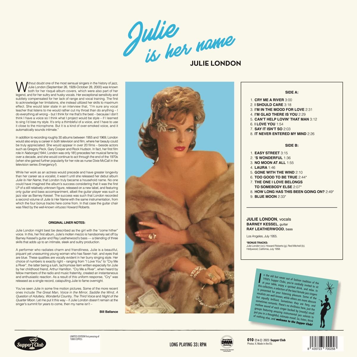 Julie London (줄리 런던) - Julie Is Her Name [LP]
