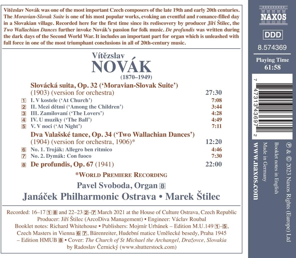 Marek Stilec 노바크: 관현악 작품 2집 (Novak: Orchestral Works Vol. 2)