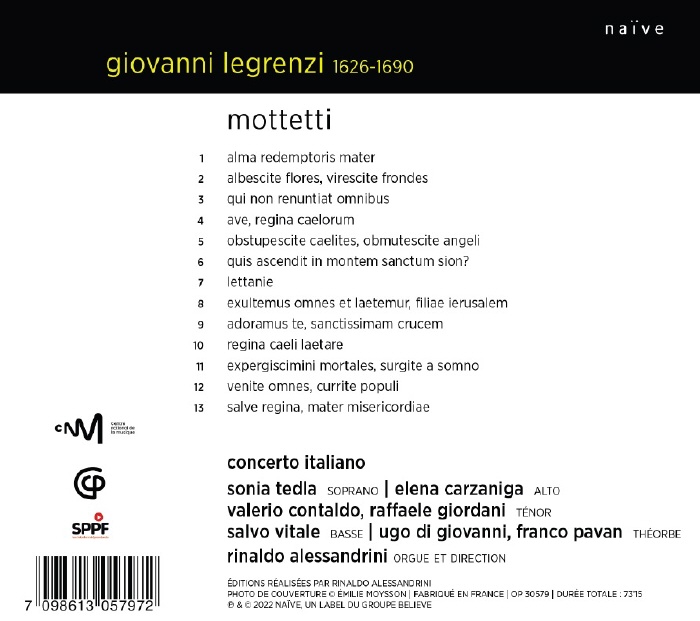 Rinaldo Alessandrini 조반니 레그렌치: 모테트집 (Legrenzi: Mottetti)