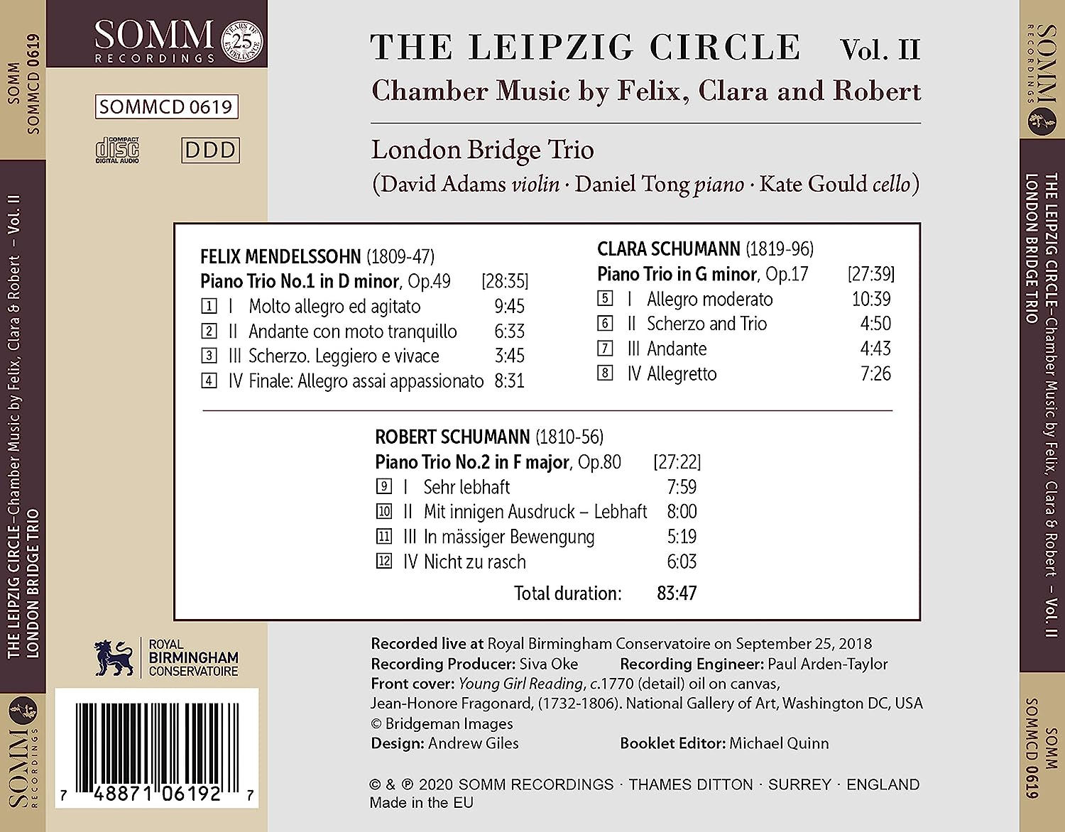 The London Bridge Trio  라이프치히 서클 2집 - 클라라 & 슈만 / 멘델스존: 피아노 트리오 (The Leipzig Circle Vol.2)
