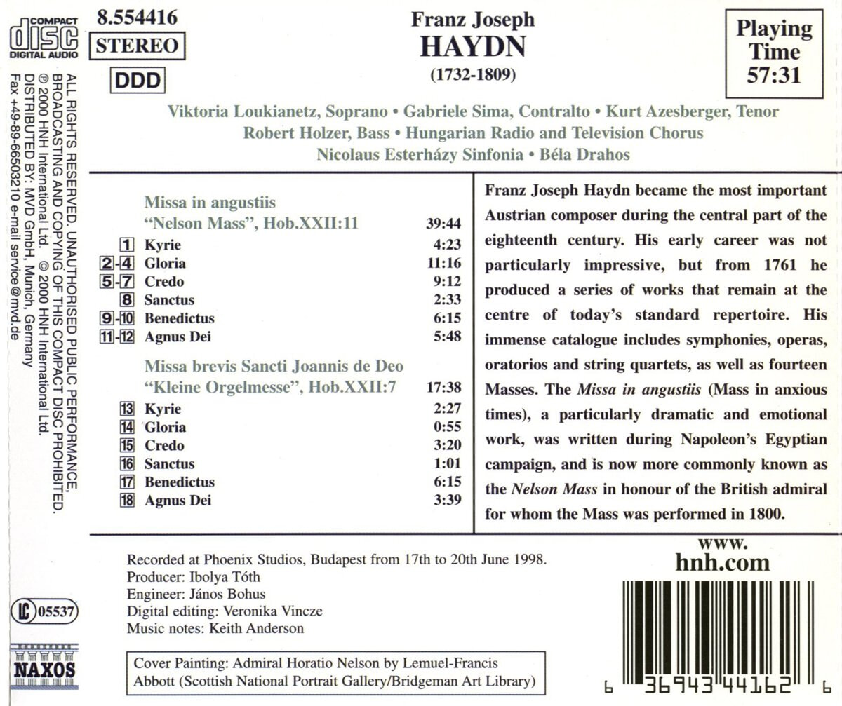 Bela Drahos 하이든: 넬슨 미사, 작은 오르간 미사 (Haydn: Nelson Mass, Little Organ Mass)