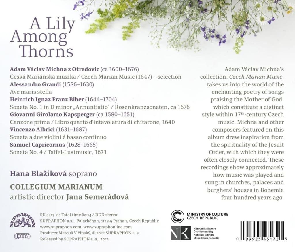 Hana Blazikova 17세기 보헤미아의 성모 찬가 (A Lily Among Thorns - Czech Marian Music)