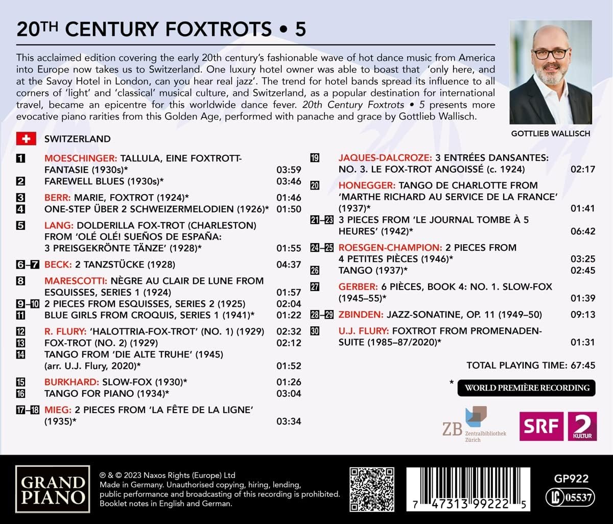 Gottlieb Wallisch 20세기 폭스트롯 5집 (20th Century Foxtrots Vol. 5 - Switzerland)