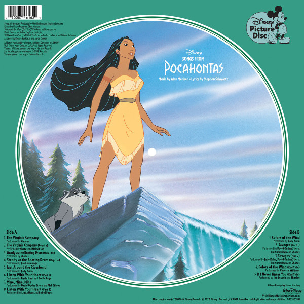 월트 디즈니 애니메이션 '포카혼타스' 영화음악 (Pocahontas OST by Alan Menken) [픽쳐디스크 LP] 