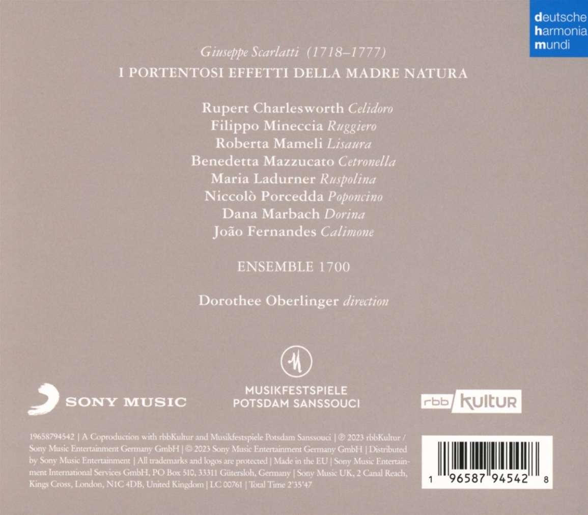 Ensemble 1700 / Dorothee Oberlinger 주세페 스카를라티: 오페라 '대자연의 신비한 힘' (Giuseppe Scarlatti: I Portentosi effetti della Madre Natura)