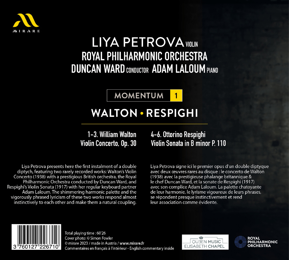 Liya Petrova 월튼: 바이올린 협주곡 / 레스피기: 바이올린 소나타 (Momentum [1] - Walton: Violin Concerto / Respighi: Violin Sonata)