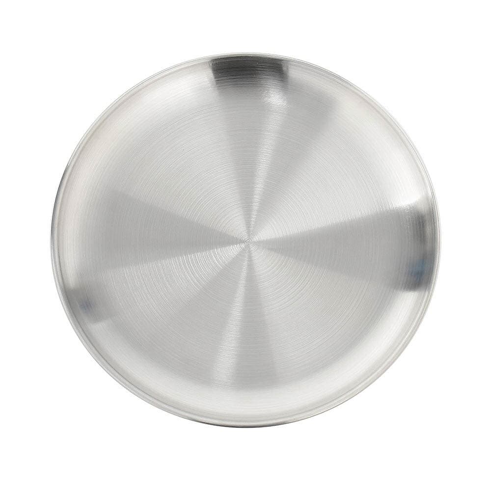 홈인쿡 플랫원형 스텐 접시 4p세트(20cm) (실버) 그릇