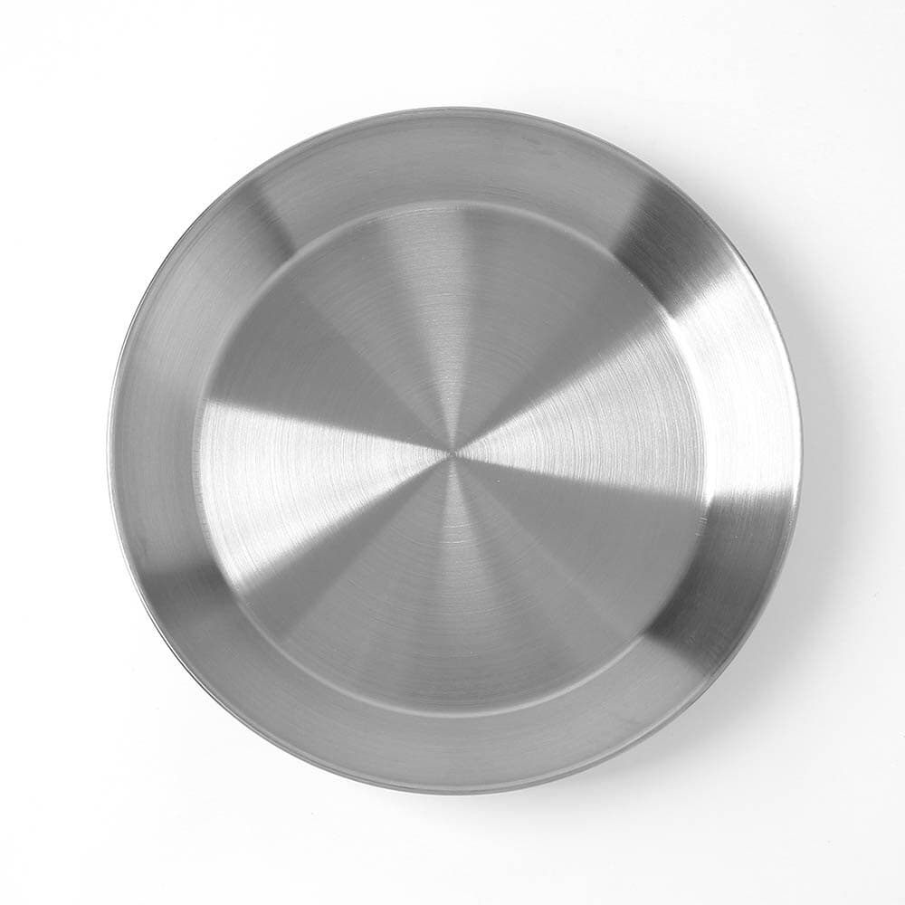 홈인쿡 원형 스텐 접시 2p세트(18cm) (실버) 원형그릇