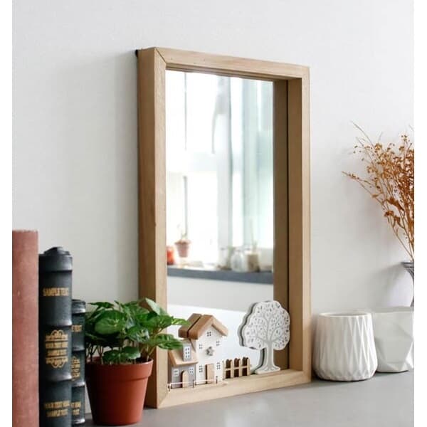 [2HOT] 컨츄리 나무장식 하우스 거울
