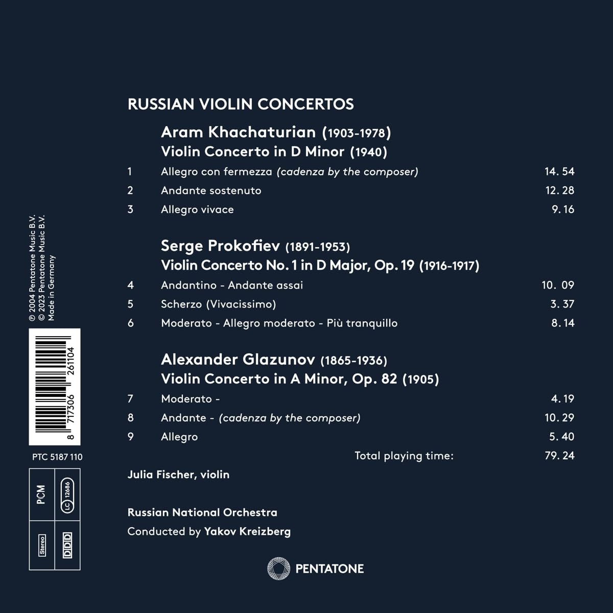 Julia Fischer 하차투리안, 프로코피예프 & 글라주노프: 바이올린 협주곡 (Russian Violin Concertos)