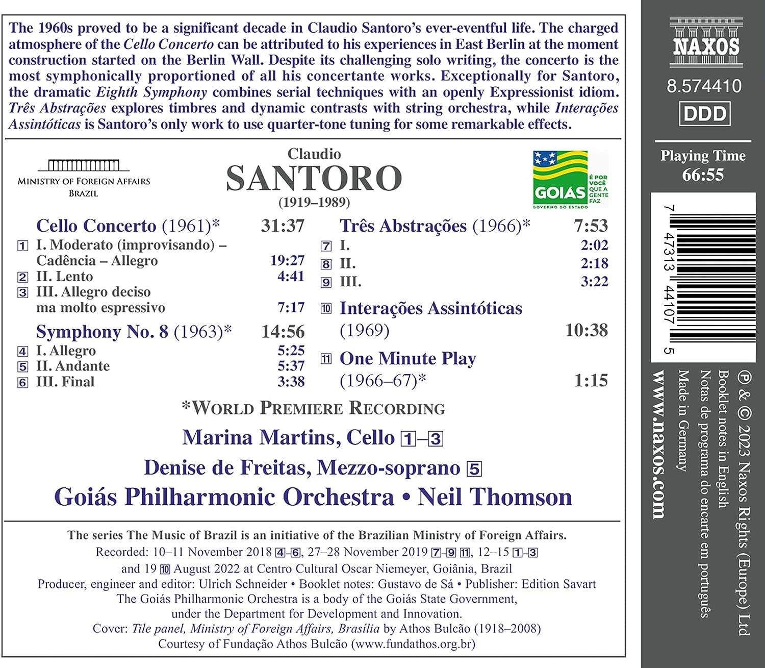 Neil Thomson 클라우디오 산토로: ‘교향곡 8번’ & ‘첼로협주곡’ & ‘3개의 추상’ & ‘점근선의 상호작용’ & ‘원미닛 플레이’ (Santoro: Symphony No. 8 & Cello Concerto)