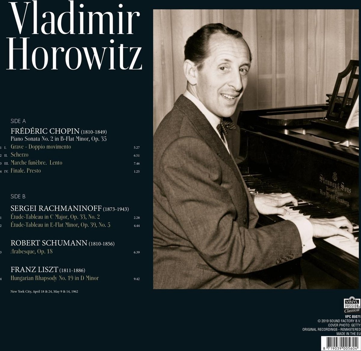 Vladimir Horowitz 블라디미르 호로비츠 피아노 독주집 - 쇼팽, 슈만, 라흐마니노프, 리스트 [LP]