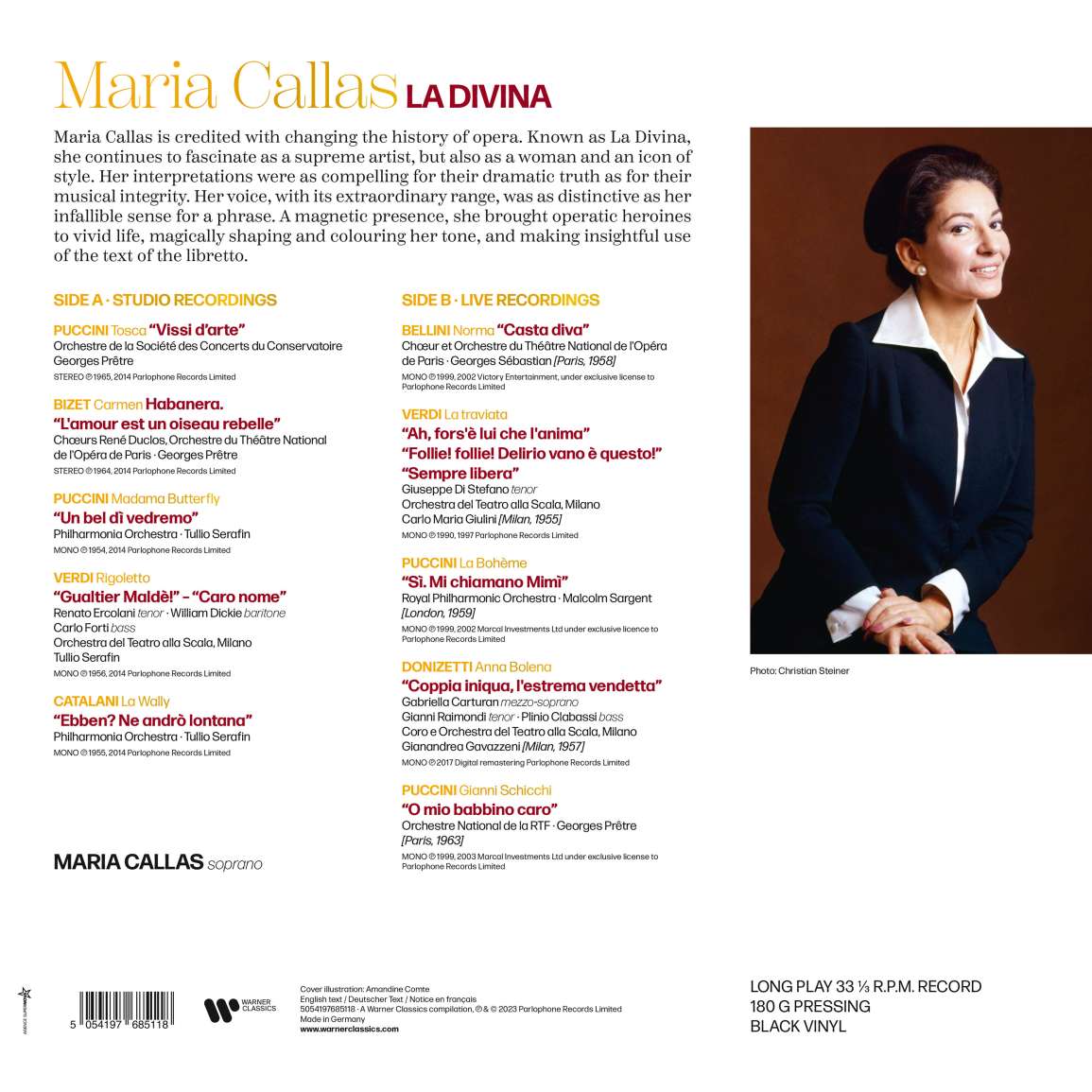 Maria Callas 마리아 칼라스 베스트 - 라 디비나 (La Divina) [LP]