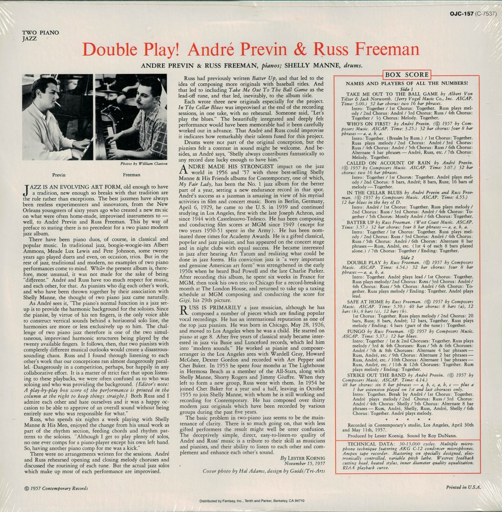 Andre Previn / Russ Freeman - Double Play! [LP]