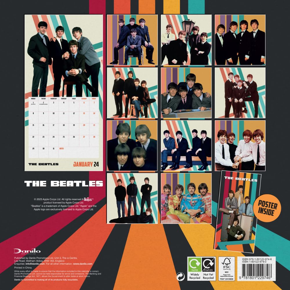 비틀즈 (The Beatles) - 2024년 벽걸이 캘린더 (Official The Beatles 2024 Calendar)