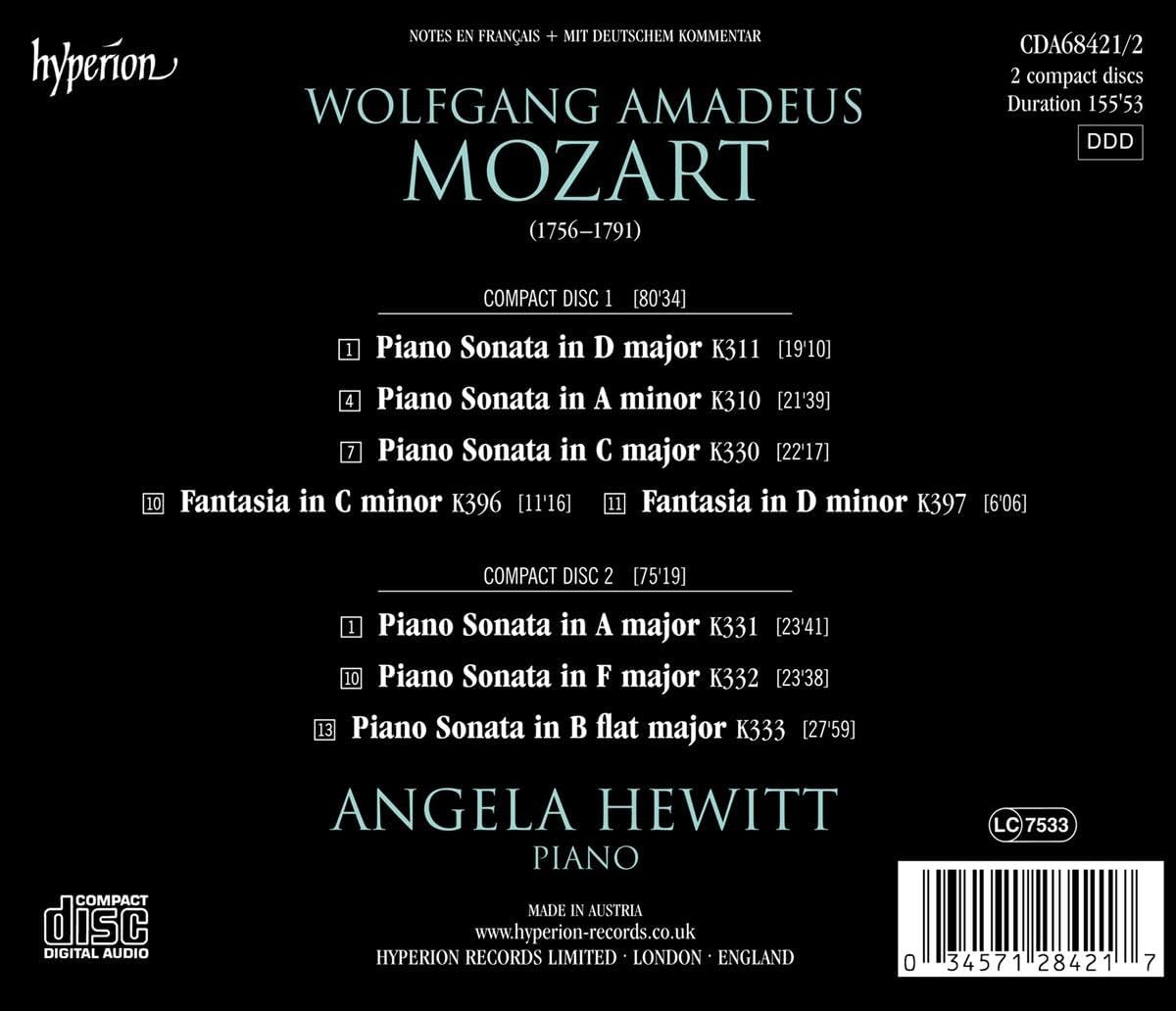 Angela Hewitt 모차르트: 피아노 소나타 2집 (Mozart: Piano Sonatas K.310-311, 330-333)