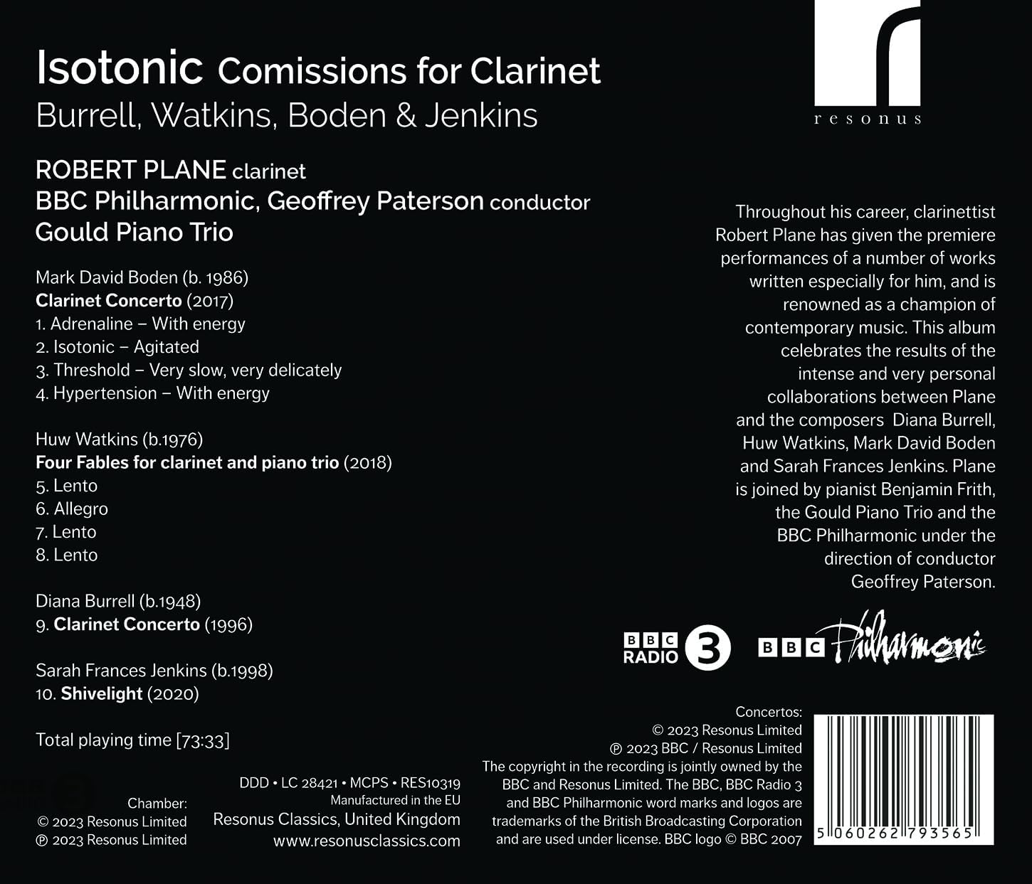 Robert Plane 클라리넷을 위한 현대 음악 작품집 (Isotonic - Commissions For Clarinet By Burrell, Watkins, Boden & Jenkins)