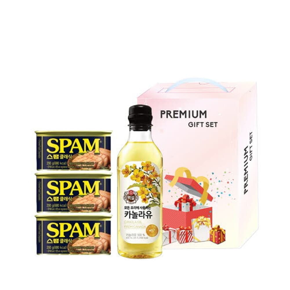 백설 카놀라유 500ml + CJ 스팸 200g x 3개