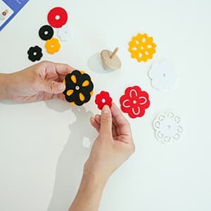 명절 민속 놀이 전통 팽이 펠트 만들기 DIY 키트 나무 우드 장난감 팽이치기 단오