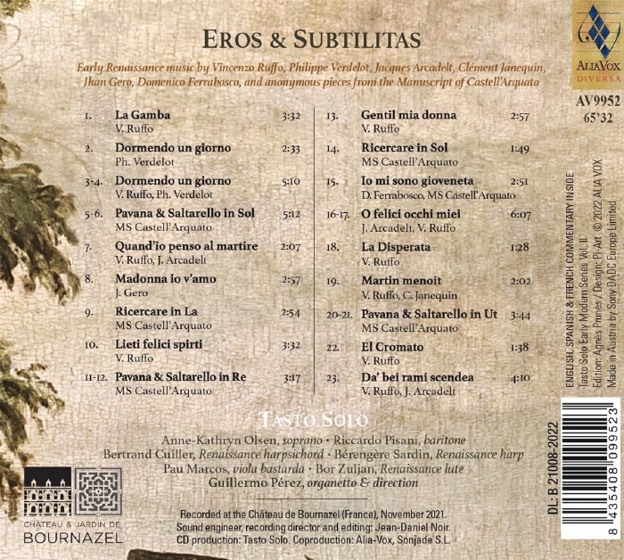 Guillermo Perez '에로스와 섬세' - 빈첸초 루포와 동시대 작곡가들의 음악 (Eros & Subtilitas) 