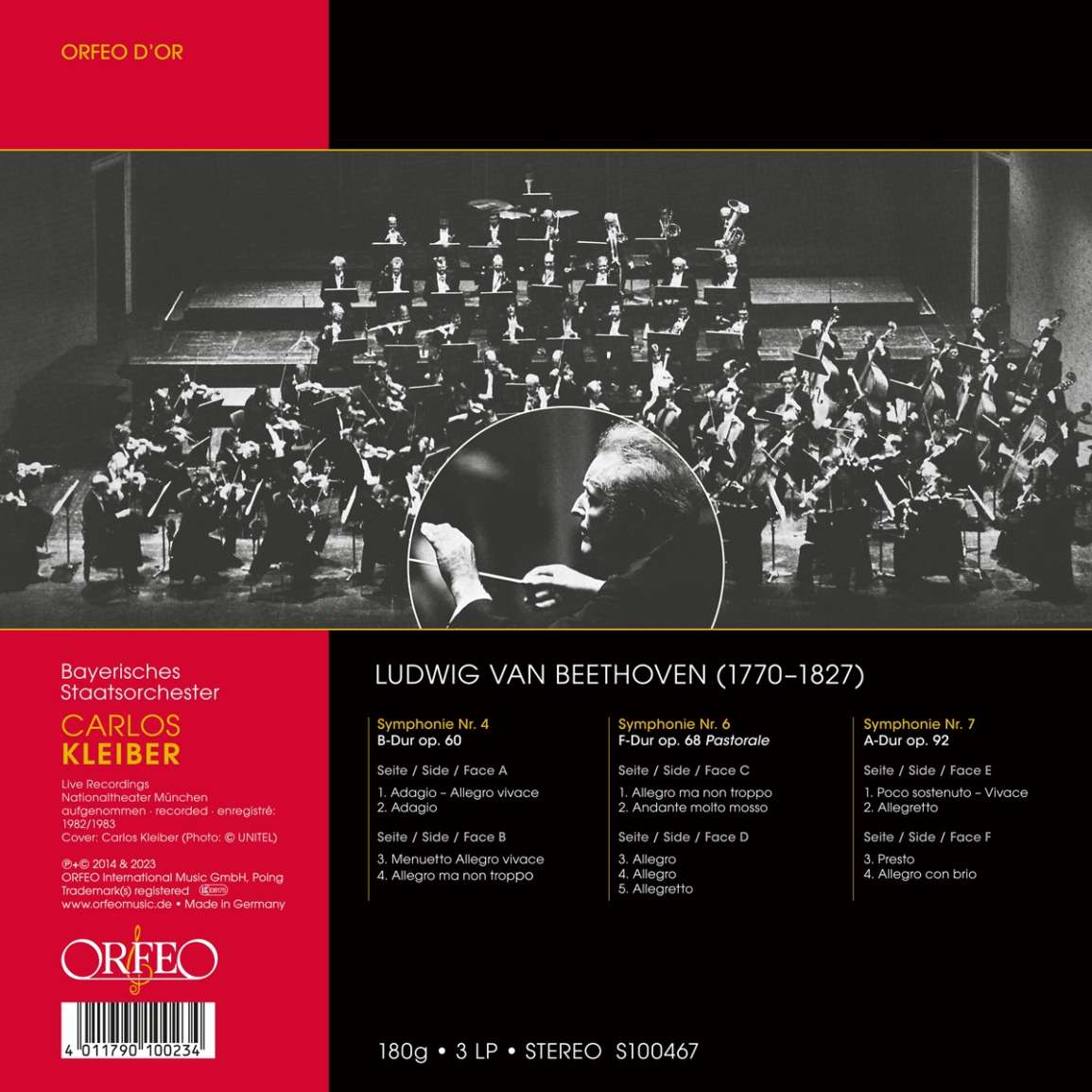 Carlos Kleiber 베토벤: 교향곡 4번, 6번 `전원`, 7번 (Beethoven: Symphonies Op 60, Op.68, "Pastoral", Op.92) [3LP]