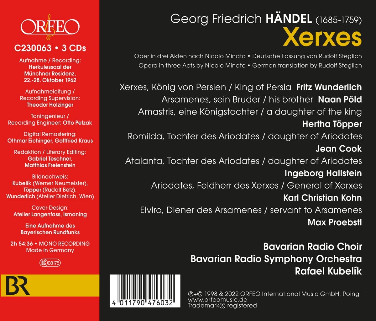 Fritz Wunderlich 헨델: 오페라 '세르세' (크세르크세스) (Handel: Serse (Xerxes))