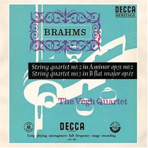 Brahms : String Quartet : Vegh Quartet
