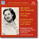 Kathleen Ferrier 브람스: 알토 랩소디 / 슈만: 여인의 사랑과 삶 - 캐슬린 페리어 (Brahms / Schumann)