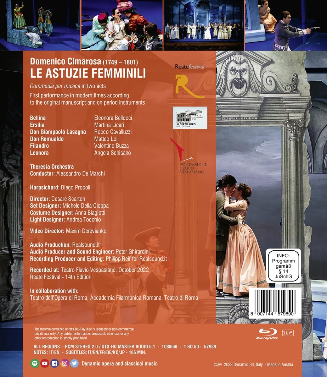 Alessandro de Marchi 치마로사: 오페라 '여성적인 책략' (Cimarosa: Le Astuzie Femminili)