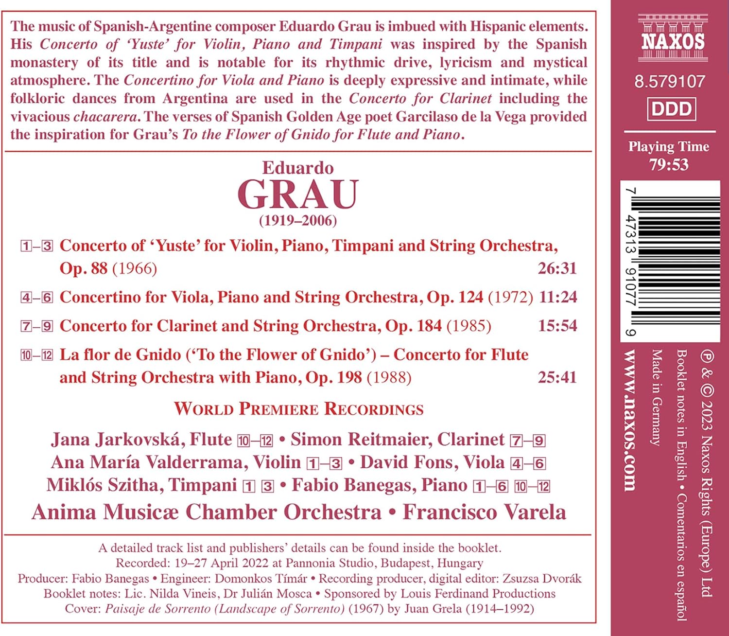 Francisco Varela 에두아르도 그라우: 독주와 현악 오케스트라를 위한 협주곡 전곡 작품집 (Grau: Concertos for Soloists & String Orchestra)